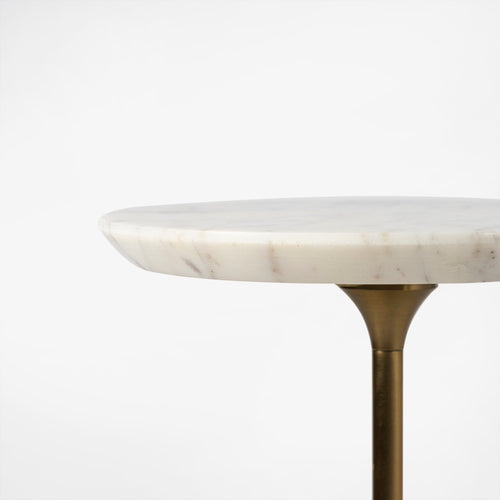 Co.House Designs Francesca Marble Drink Table White Rounded Tabletop  MP-1002638Edge