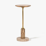 Co.House Designs Francesca Marble Drink Table Brown Angled View CH-1003809-IN01-FN-LV-ST-BR