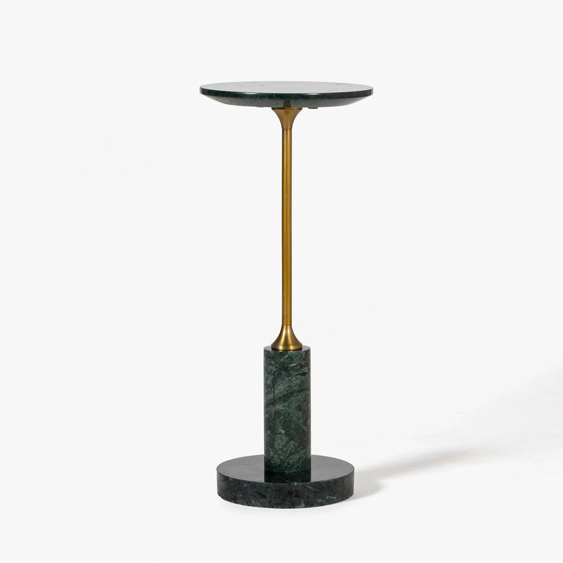 Co.House Designs Francesca Marble Drink Table Green Angled View CH-1003807-IN01-FN-LV-ST-DG