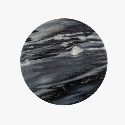 Co.House Designs Francesca Marble Drink Table Black Top View CH-1003808-IN01-FN-LV-ST-BK