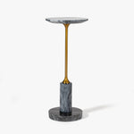 Co.House Designs Francesca Marble Drink Table Black Angled View CH-1003808-IN01-FN-LV-ST-BK