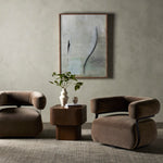Gareth Swivel Chair Surrey Fossil Staged View in Living Room Four Hands
