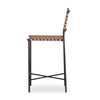 Garza Stool Natural Leather Side View Four Hands
