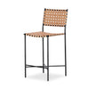 Garza Stool Natural Leather Angled View 223601-004