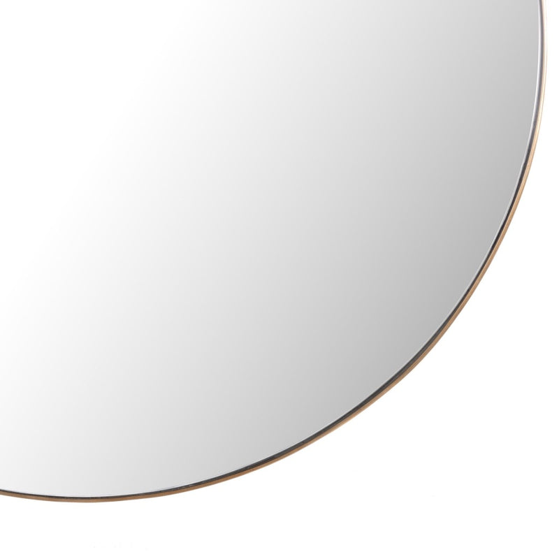 Georgina Round Mirror Polished Brass Angled Edge Detail 232361-001