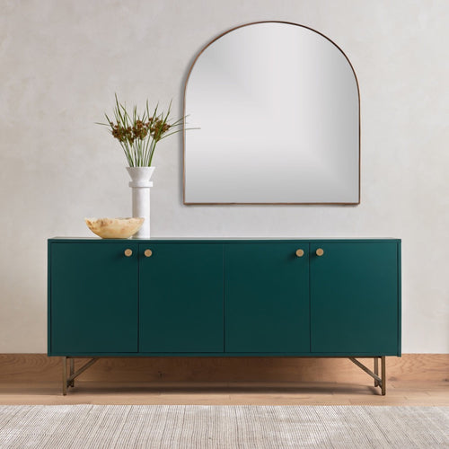 Georgina Wide Mirror Polished Brass Staged View Four Hands