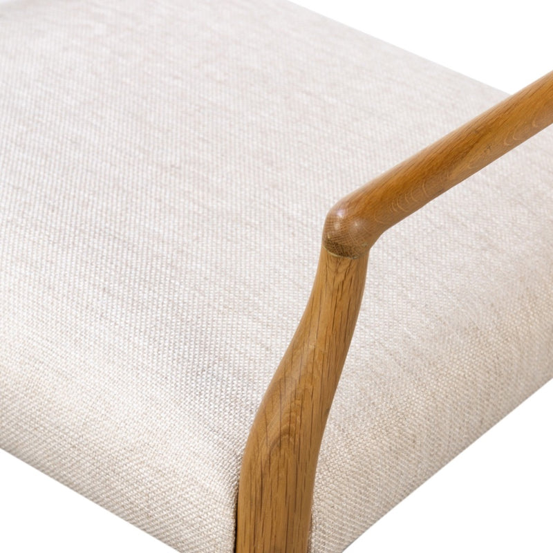 Glenmore Dining Arm Chair Light Oak Seat Cushion Detail Four Hands
