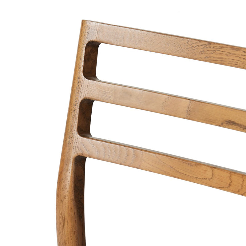 Glenmore Dining Chair Smoked Oak Backrest Detail Four Hands