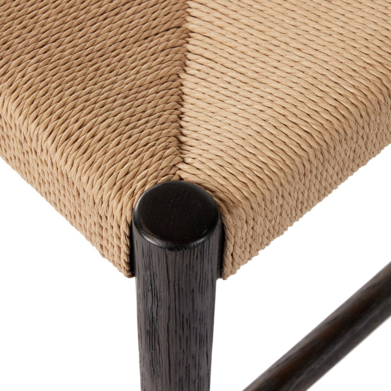Glenmore Woven Dining Chair Light Carbon Oak Frame Detail 232390-003
