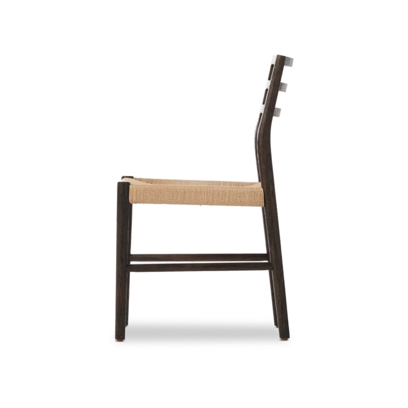 Glenmore Woven Dining Chair Light Carbon Side View Four Hands