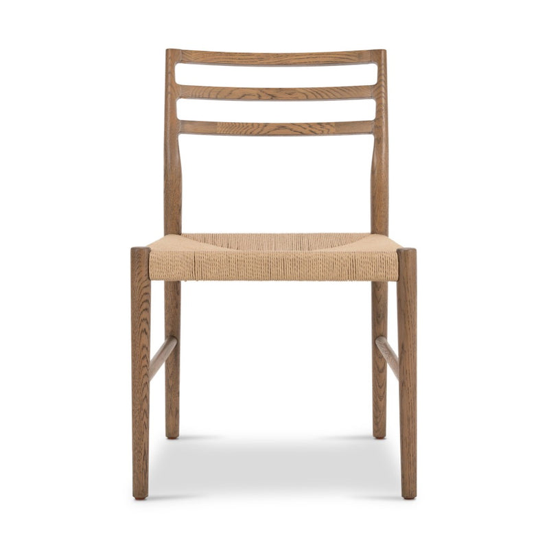 Glenmore Woven Dining Chair Smoked Oak Front View 232390-005