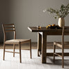 Glenmore Woven Dining Chair Smoked Oak Staged View Four Hands
