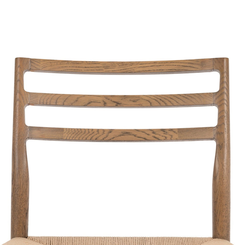 Glenmore Woven Dining Chair Smoked Oak Backrest Front Four Hands