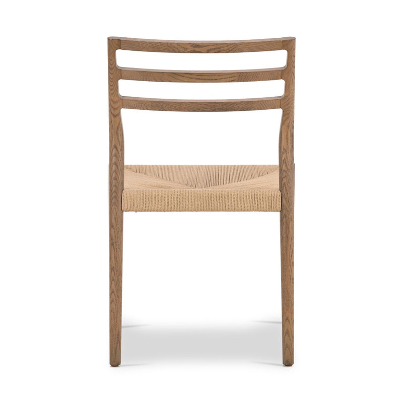 Glenmore Woven Dining Chair Smoked Oak Back View 232390-005