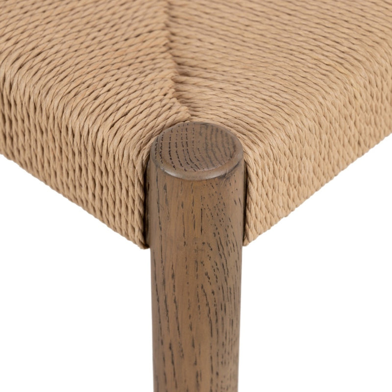 Glenmore Woven Dining Chair Smoked Oak Seat Corner Detail 232390-005