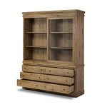 Four Hands Grand Cabinet angled open drawer view