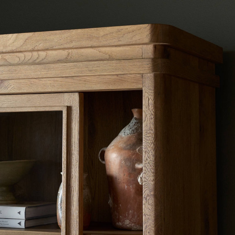 Four Hands Grand Cabinet staged top corner view