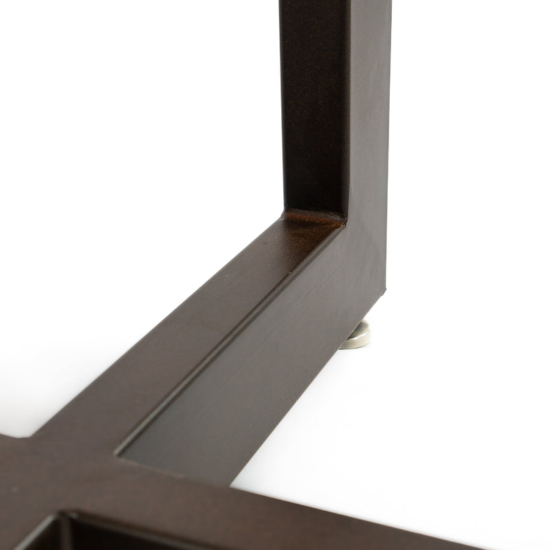 Graysill Iron Dining Table Base - Detail View - Burnt Coconut Brown