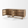 Mercana Grier Sideboard Light Brown Angled View Open Doors