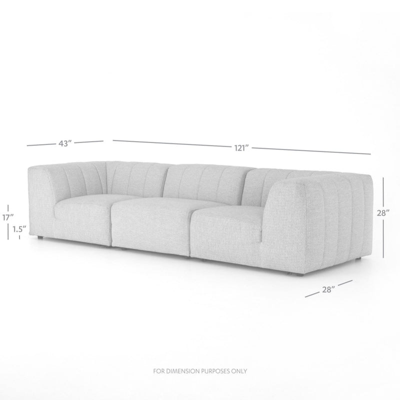 Four Hands Gwen Outdoor 3-Piece Sectional Sofa dimension diagram
