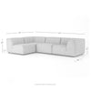Four Hands Gwen Outdoor 4-Piece Sectional dimensions diagram