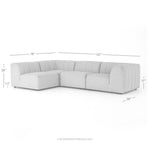 Four Hands Gwen Outdoor 4-Piece Sectional dimensions diagram