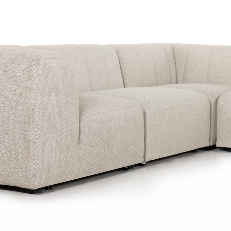 Four Hands Gwen Outdoor 5-Piece Sectional angled eye level view