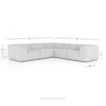Four Hands Gwen Outdoor 5-Piece Sectional dimension diagram