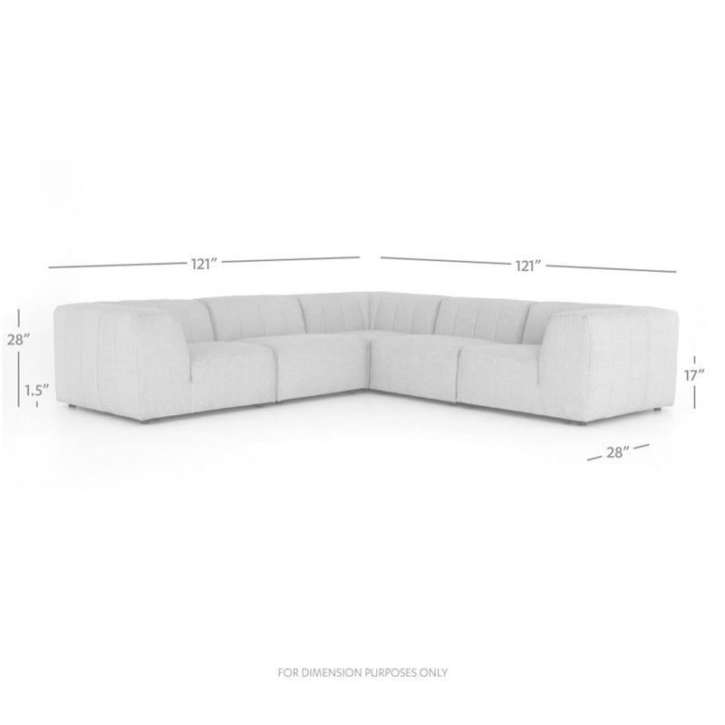 Four Hands Gwen Outdoor 5-Piece Sectional dimension diagram