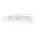 Four Hands Habitat Slipcover 3-Piece Sectional dimensions graph