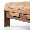 Four Hands Halston Cocktail Ottoman wooden leg view 