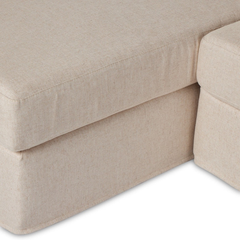 Hampton 2-Piece Slipcover Sectional 238941-001 leg and seat cushion view