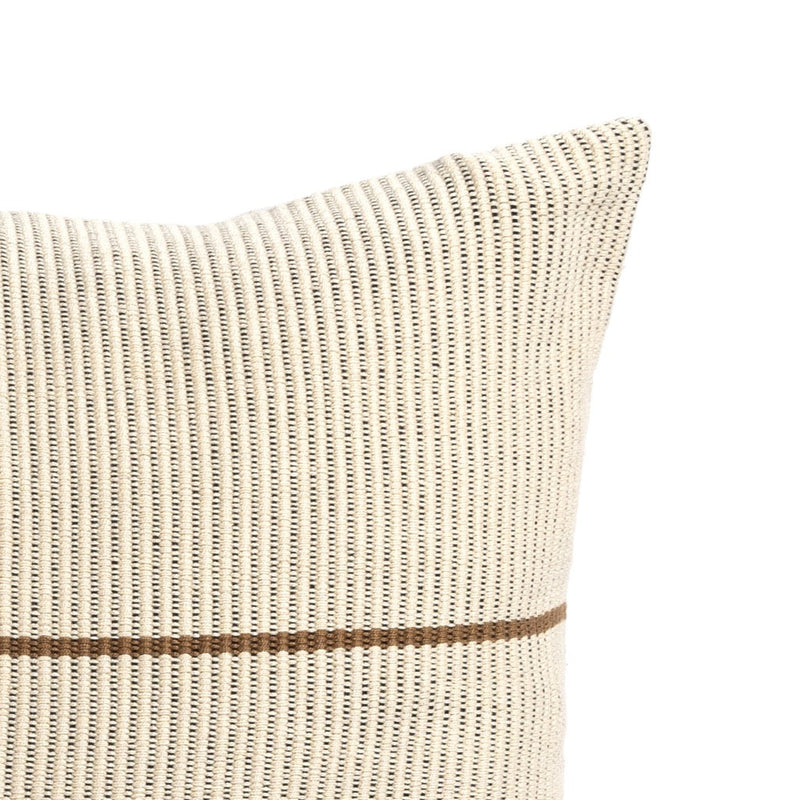 Handwoven Merido Pillow Beige Cotton Top Corner Detail 235730-001