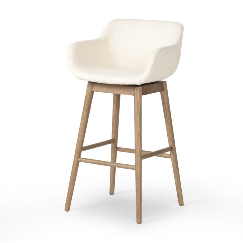 Four Hands Hannah Swivel Stool bar height angled view 