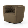 Hanover Swivel Chair Fiqa Boucle Olive Angled View 106090-018