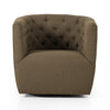 Hanover Swivel Chair Fiqa Boucle Olive Front Facing View Four Hands