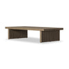 Haskell Outdoor Coffee Table Brown Angled View Four Hands
