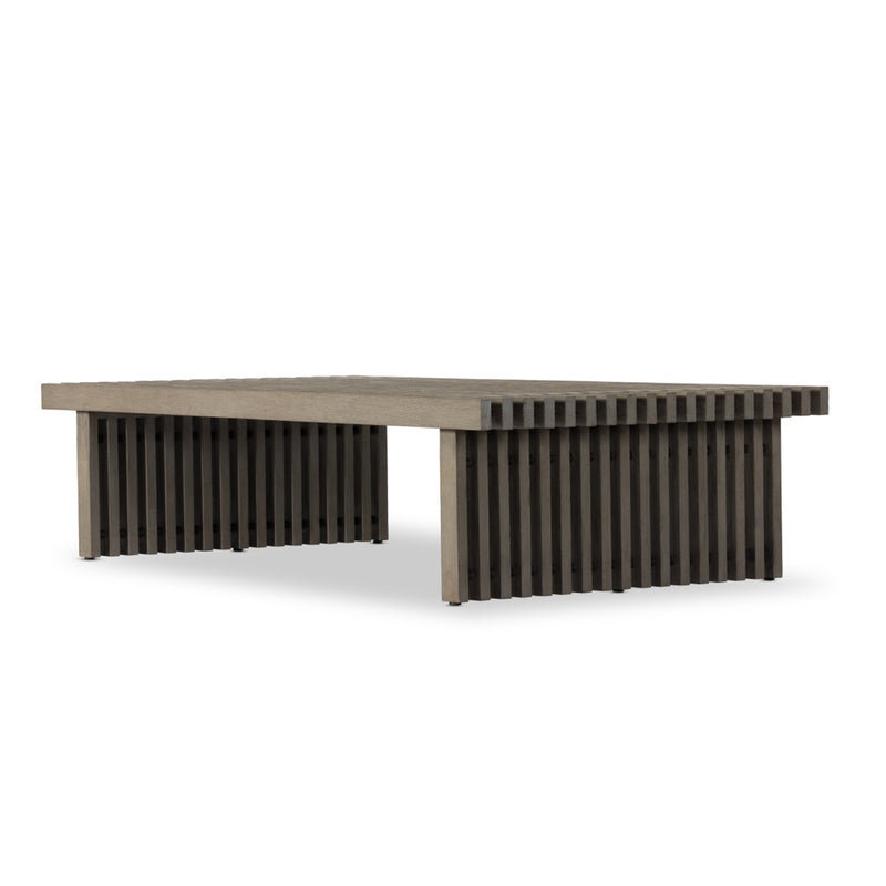 Four Hands Haskell Outdoor Coffee Table Grey Angled View