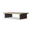 Haskell Outdoor Coffee Table Grey Angled View Four Hands