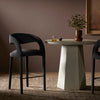 Four Hands Hawkins Bar Stool Fiqa Boucle Charcoal Staged View