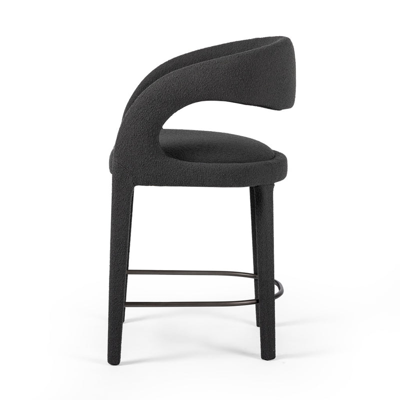 Hawkins Counter Stool Fiqa Boucle Charcoal Side View 230067-041