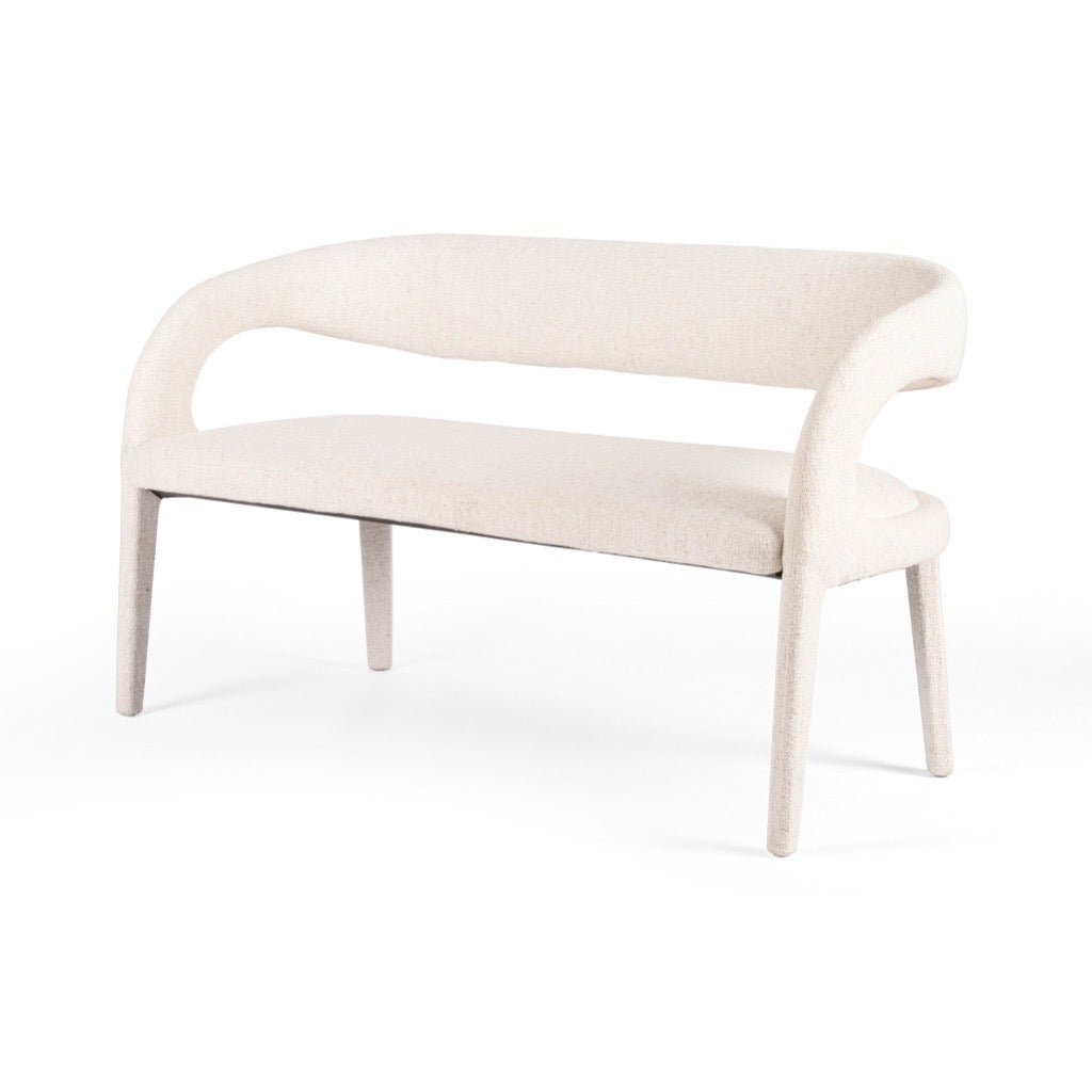 Hawkins Dining Bench Omari Natural Angled View Four Hands