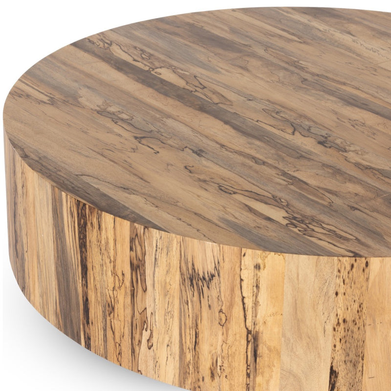 Hudson Large Coffee Table Spalted Primavera Angled Corner Detail Four Hands