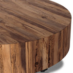 Four Hands Hudson Large Coffee Table Natural Yukas Resin Rounded Edge
