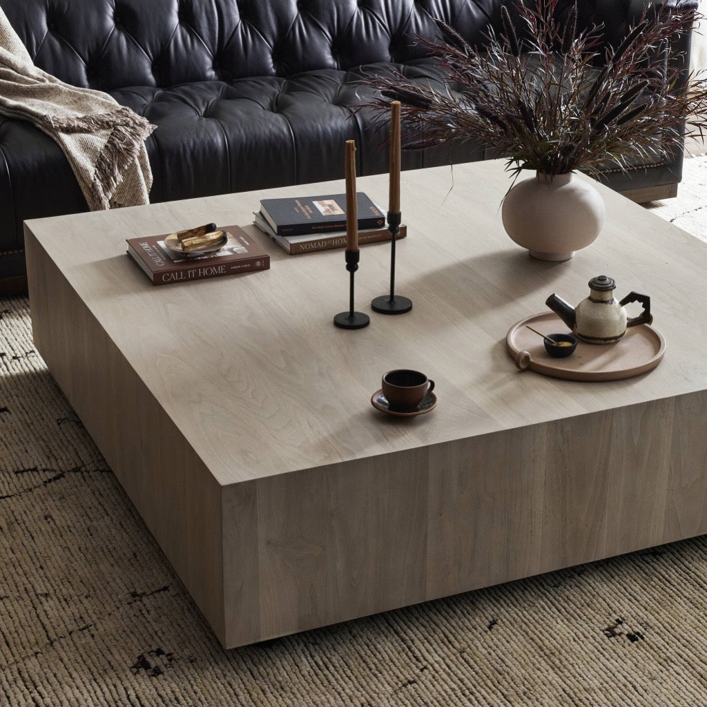 Four Hands Hudson Large Square Coffee Table - Ashen Walnut – Artesanos ...