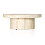 Hudson Pedestal Coffee Table Bleached Spalted Angled View 229609-004