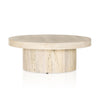Hudson Pedestal Coffee Table Bleached Spalted Angled View 229609-004
