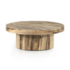 Hudson Pedestal Coffee Table Spalted Primavera Angled View 229609-001