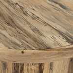 Hudson Pedestal Coffee Table Spalted Primavera Rounded Edge Four Hands