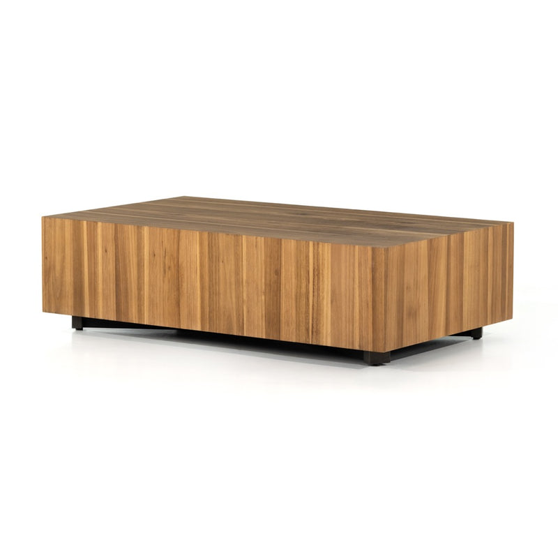 Hudson Rectangle Coffee Table Natural Yukas Angled View Four Hands